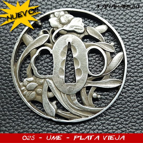 Tsuba 025 - UME - Plata Viejo